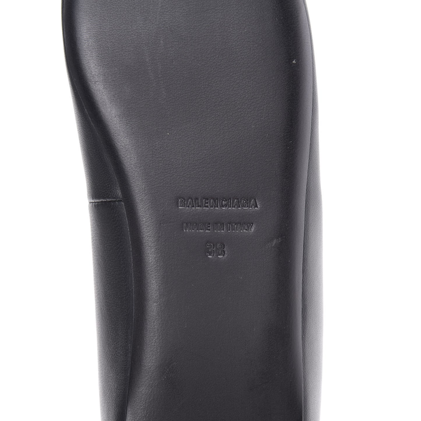 Calfskin BB Knife Pointy Toe Ballerina Flats 38 Black