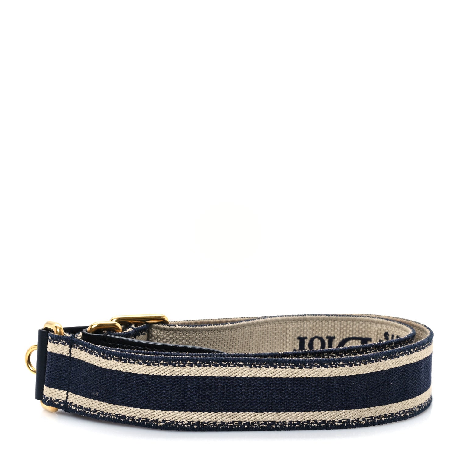 Christian Dior Canvas Embroidered Shoulder Strap Blue 2 of 4