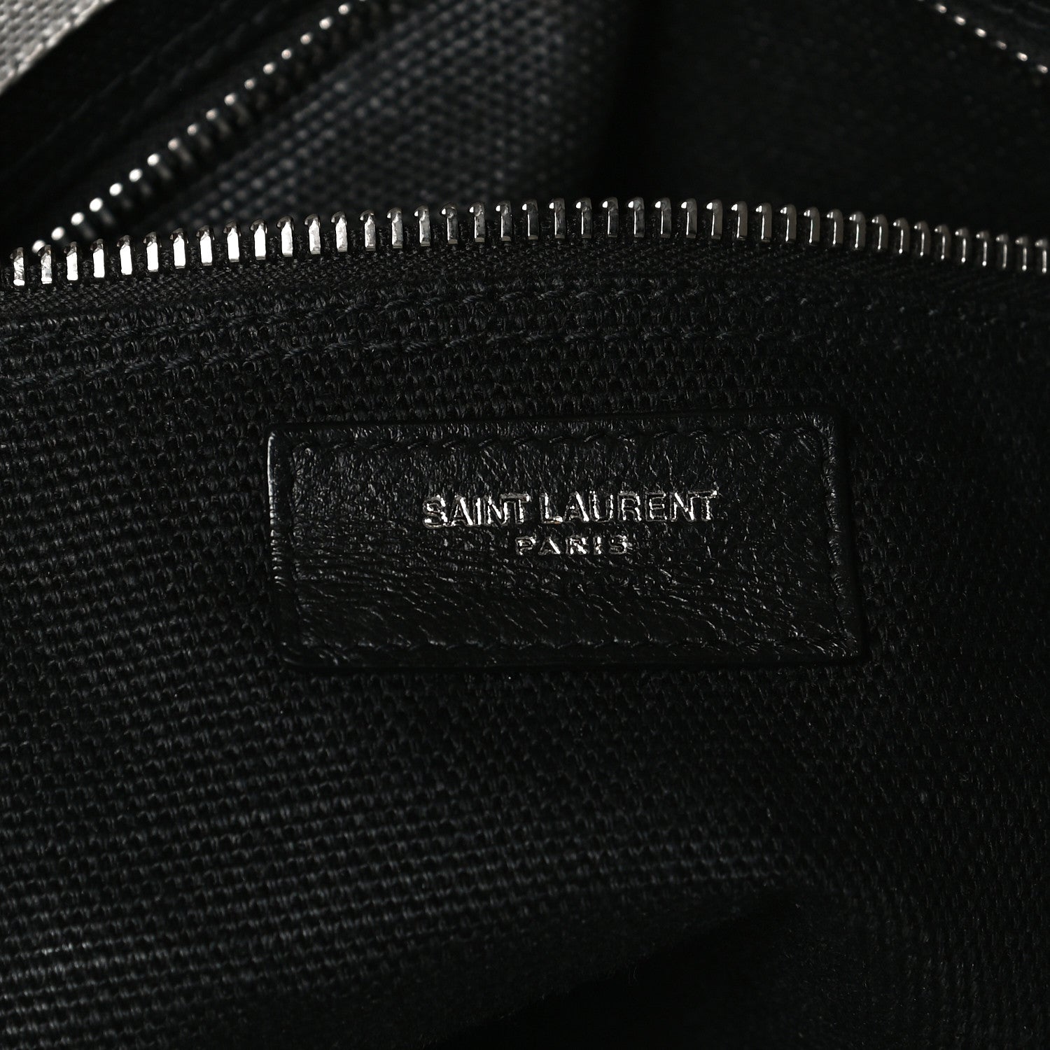 Saint Laurent Linen Calfskin Rive Gauche North South Tote White Black 6 of 15