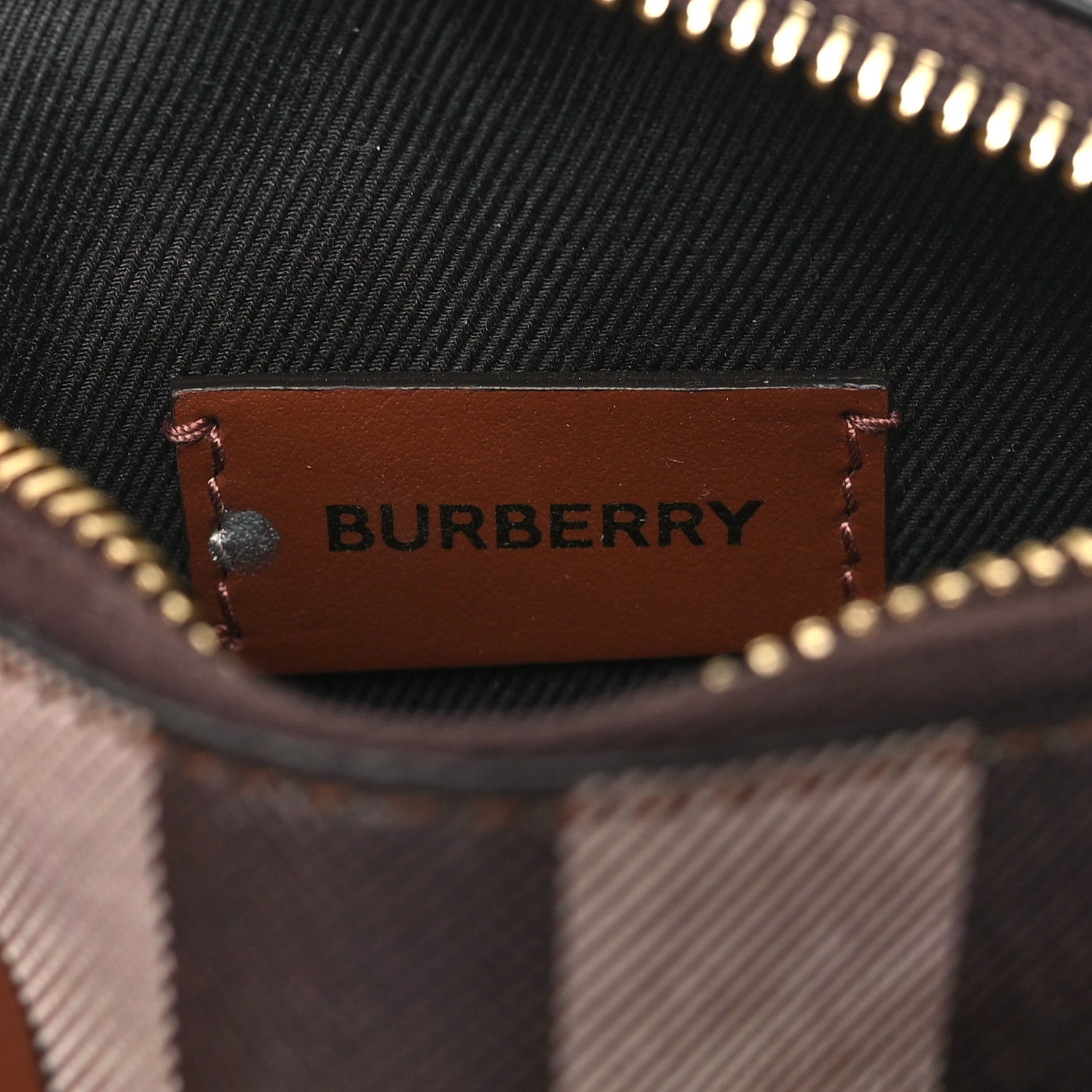 Burberry E-canvas Check Mini Bowling Bag Dark Birch Brown 6 of 10