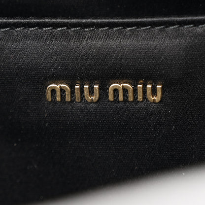 Miu Miu Softy Logo Embossed Small Chain Shoulder Bag Black 6 of 11