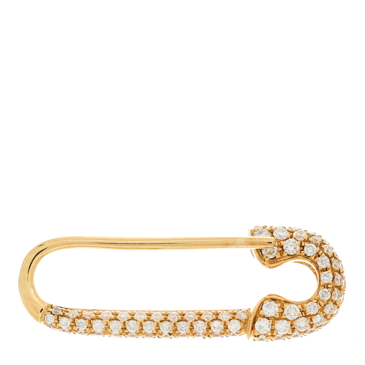 Anita Ko 18K Yellow Gold Diamond Safety Pin Earring 6 of 7