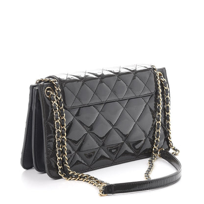 Chanel Patent Quilted Golden Class Accordion Flap Charcoal Grey 3 of 13