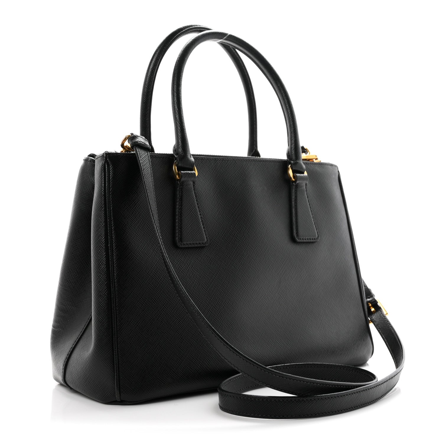 Prada Saffiano Small Galleria Double Zip Tote Black 3 of 10