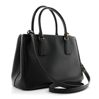 Prada Saffiano Small Galleria Double Zip Tote Black 3 of 10