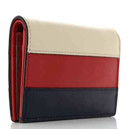 Gucci Calfskin Queen Margaret Card Case Wallet Blue Agata Hibiscus Red Mystic White 3 of 7