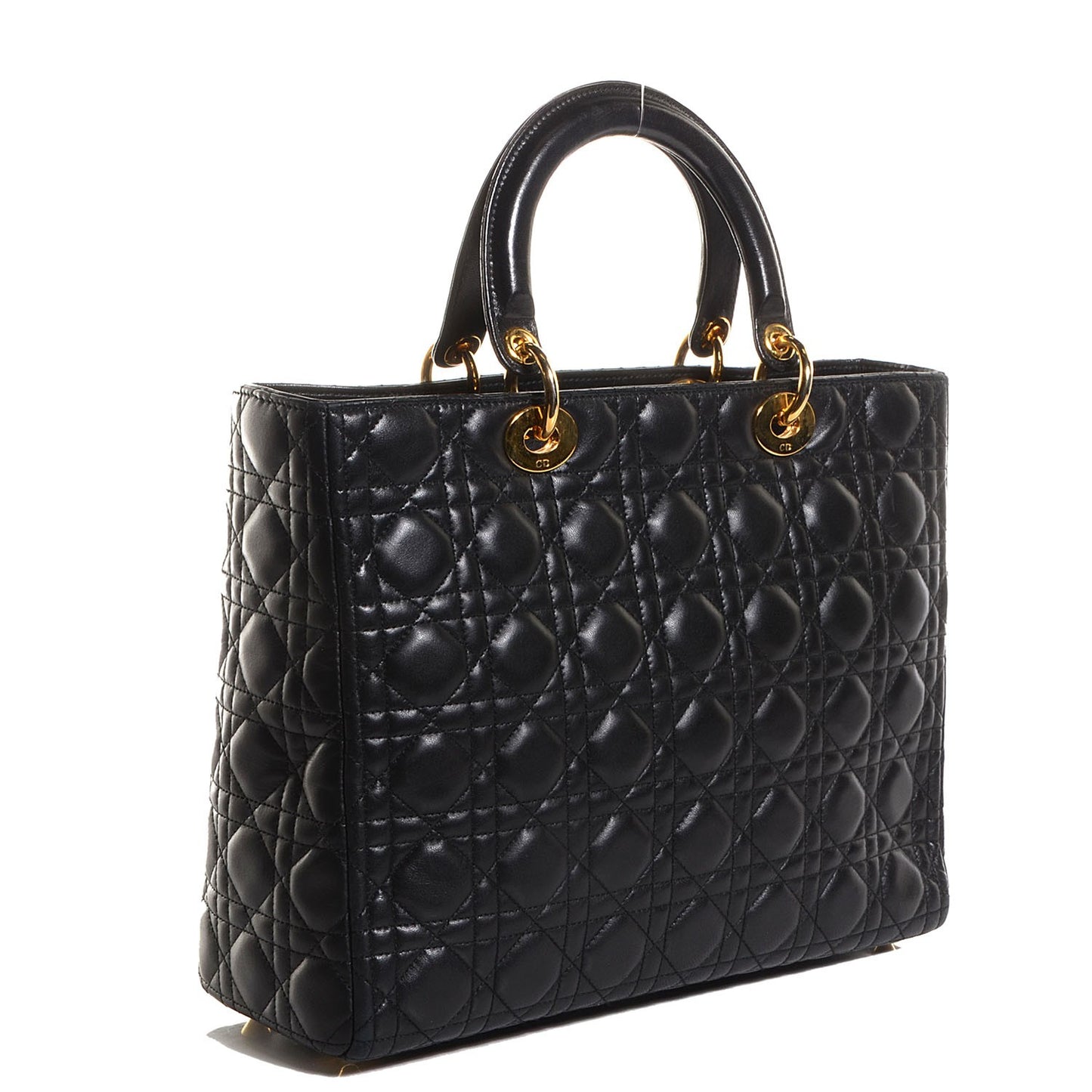 Lambskin Cannage Large Lady Dior Black