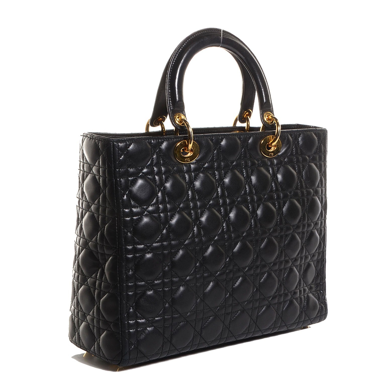 Christian Dior Lambskin Cannage Large Lady Dior Black 3 of 9