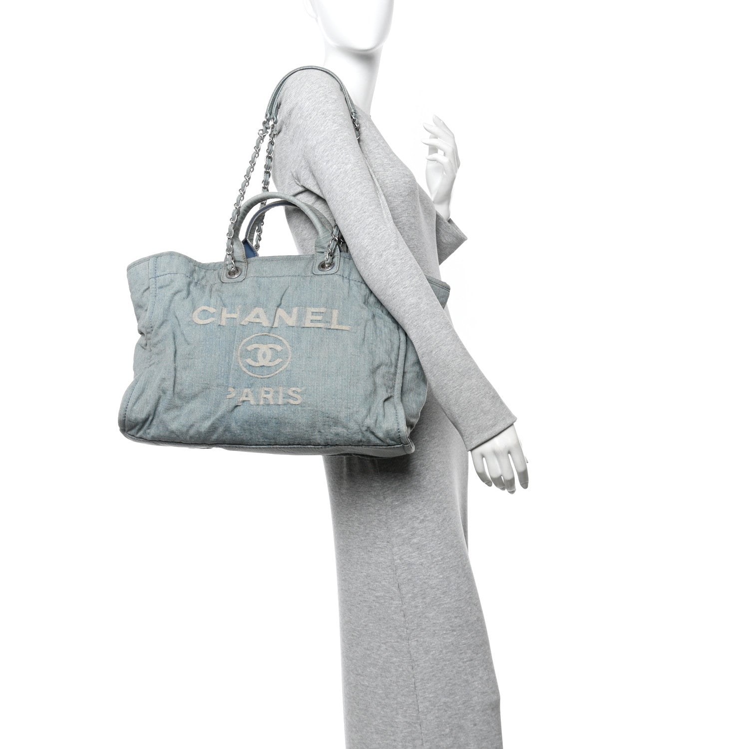 Chanel Denim Medium Deauville Tote Light Blue 2 of 11