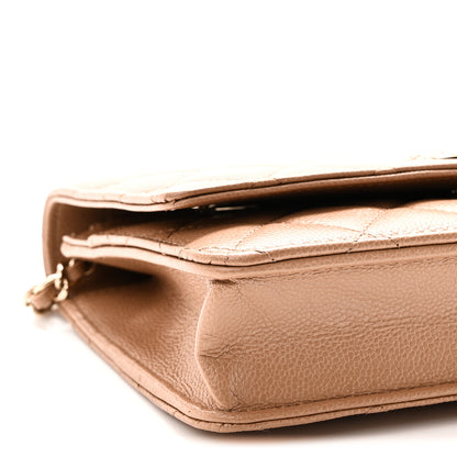 Chanel Caviar Quilted Multi Chain Wallet On Chain WOC Beige 10 of 11