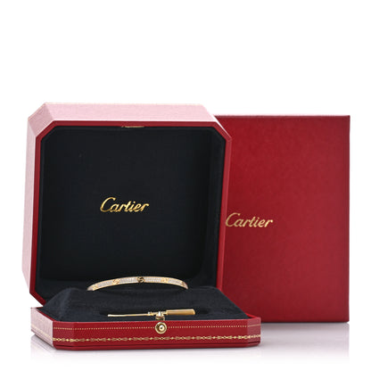 Cartier 18K Yellow Gold Diamond Small LOVE Paved Bracelet 17 7 of 7