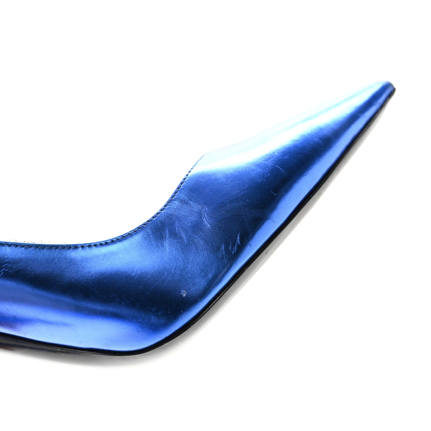 Metallic Calfskin Kiki 100 Pumps 37.5 Blue