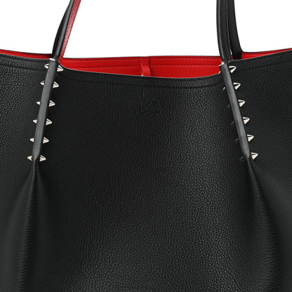 Christian Louboutin Calfskin Spiked Large Cabarock Shopper Tote Black 7 of 10