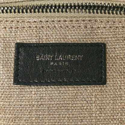 Saint Laurent Linen Calfskin Rive Gauche Tote Optic White 6 of 13