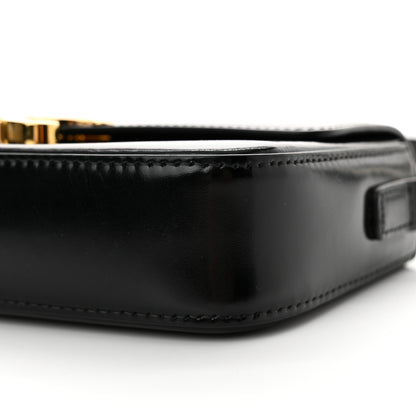 Celine Shiny Calfskin Triomphe Shoulder Bag Black 10 of 12
