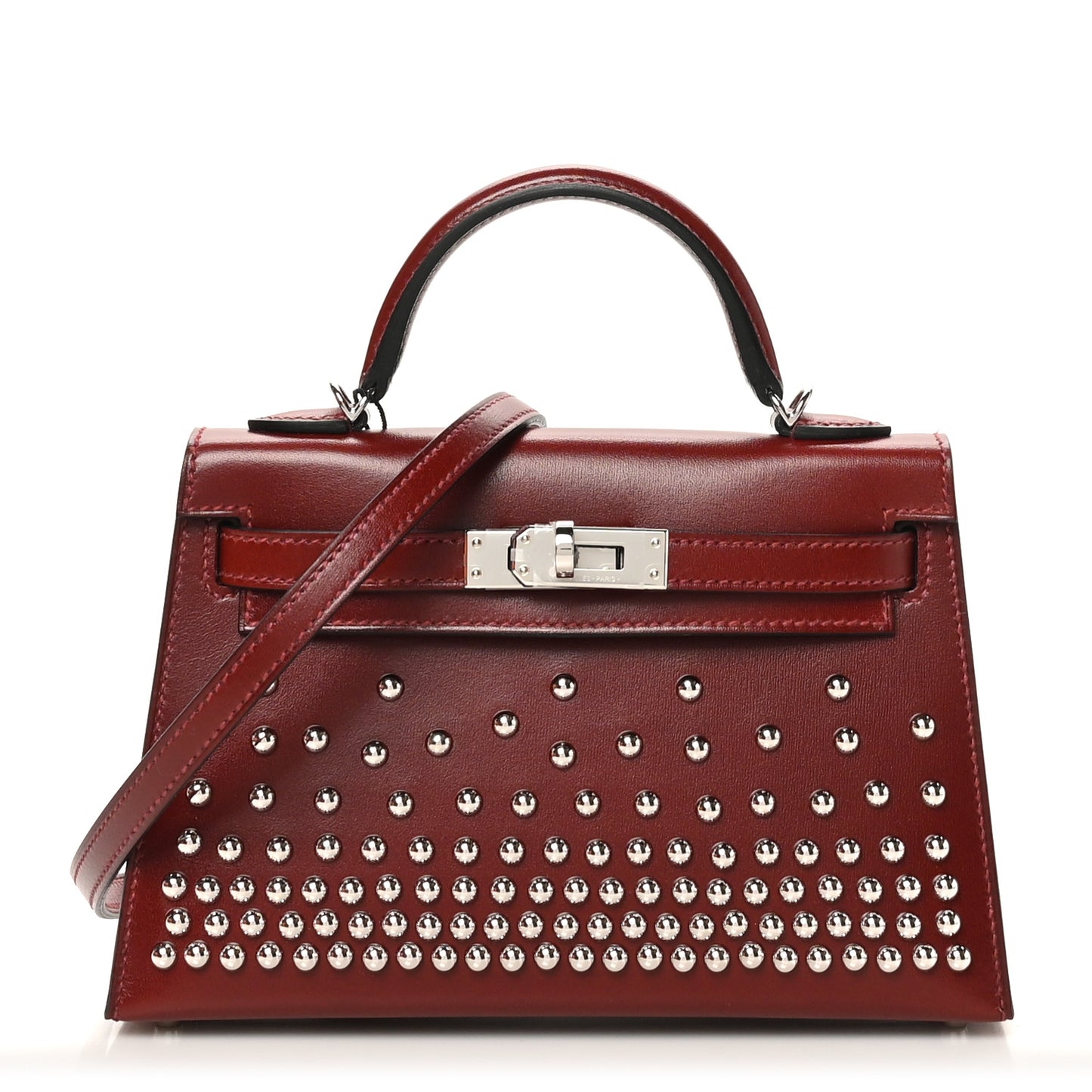 Box Studded Clouté Mini Kelly Sellier 20 Rouge H