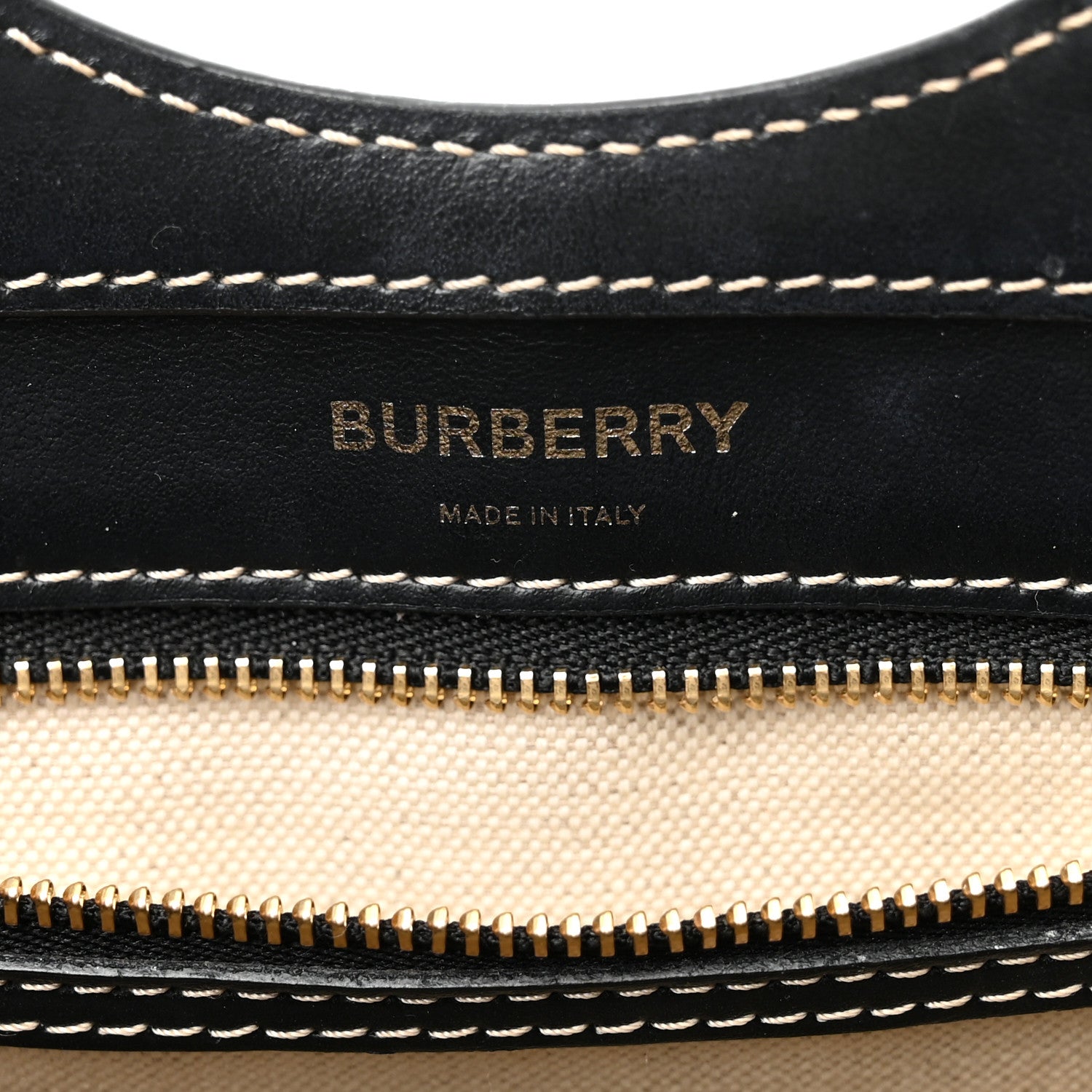 Burberry Smooth Calfskin Canvas Two Tone Mini Pocket Bag Black Tan 6 of 11