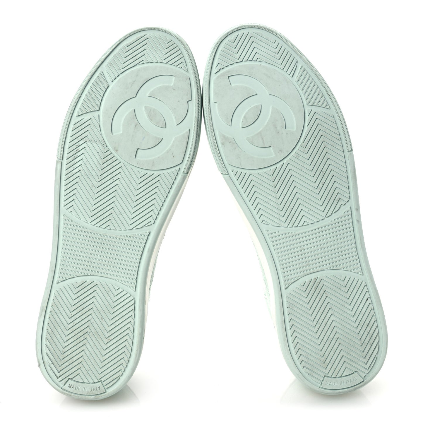 Cotton Sneakers 39.5 Light Turquoise White