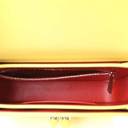 Christian Louboutin Calfskin Studded Carasky Crossbody Bag Yellow 5 of 9