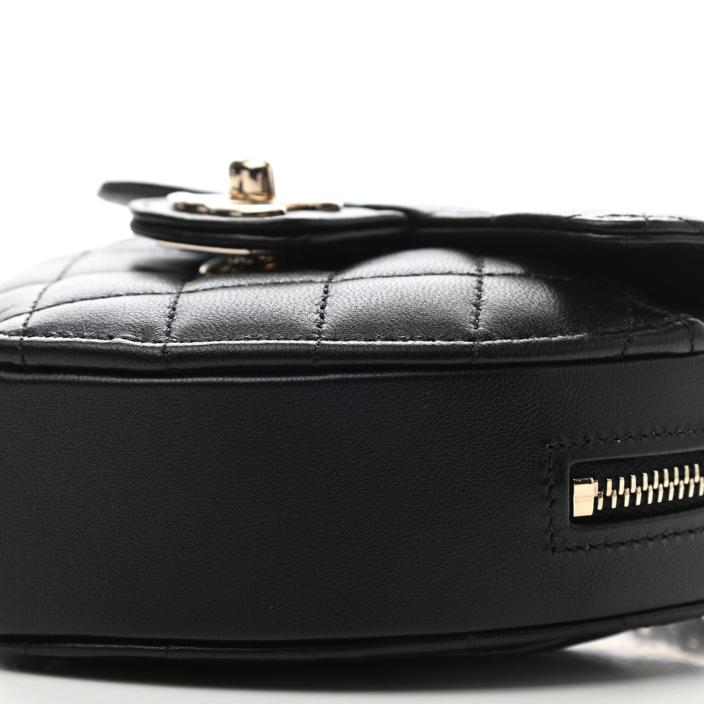 Lambskin Quilted CC In Love Heart Clutch With Chain Black