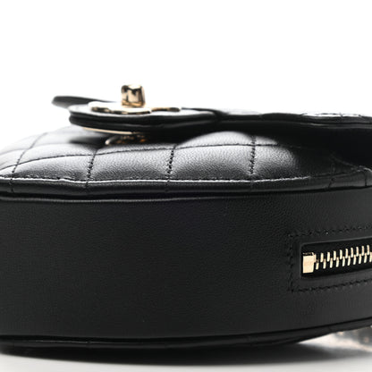 Chanel Lambskin Quilted CC In Love Heart Clutch With Chain Black 10 of 11