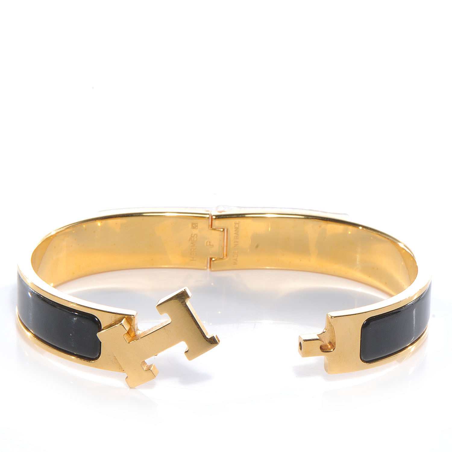 Hermes Enamel Narrow Clic Clac H Bracelet PM Black 4 of 5