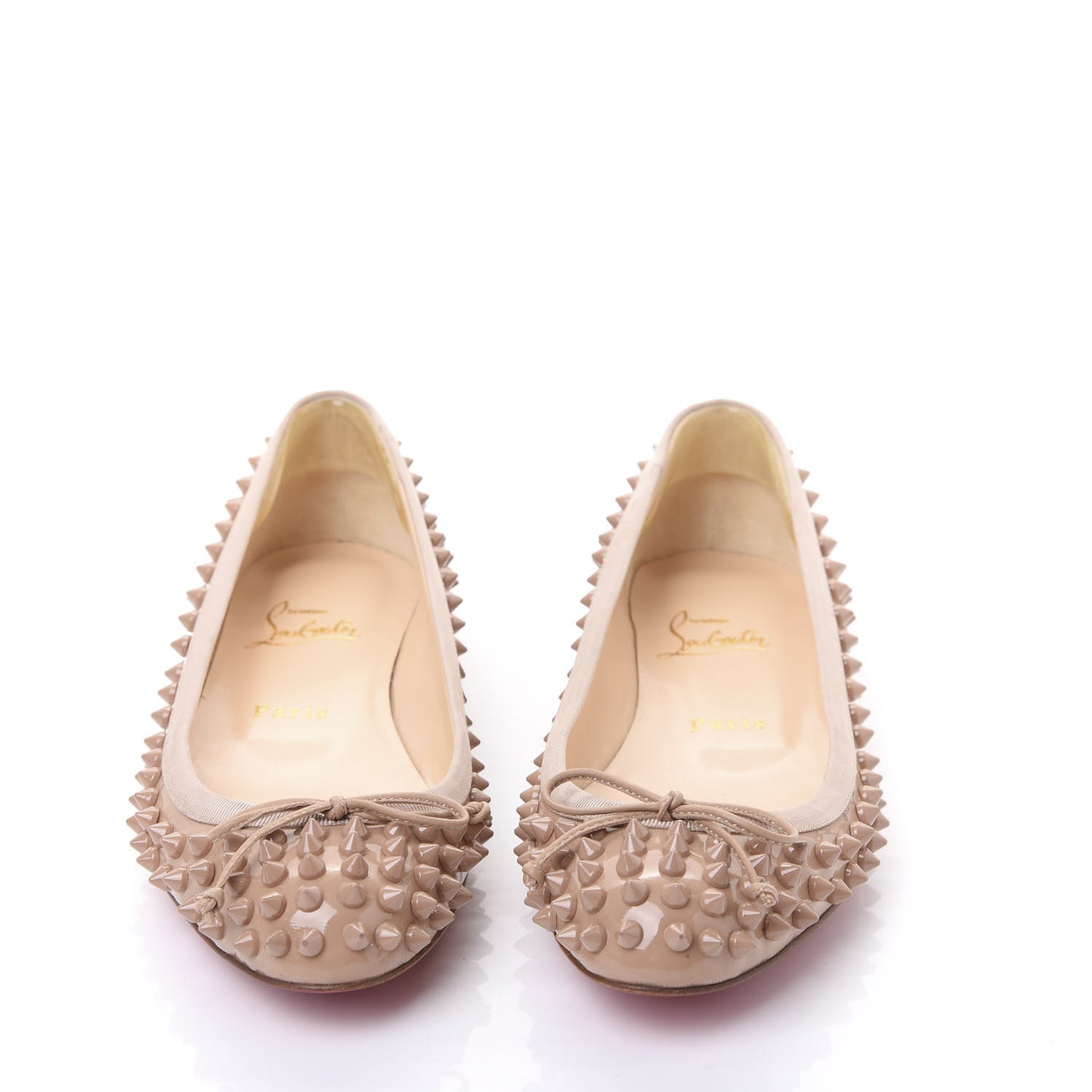 Patent Grosgrain Spikes Sonietta Flat 37 Nude