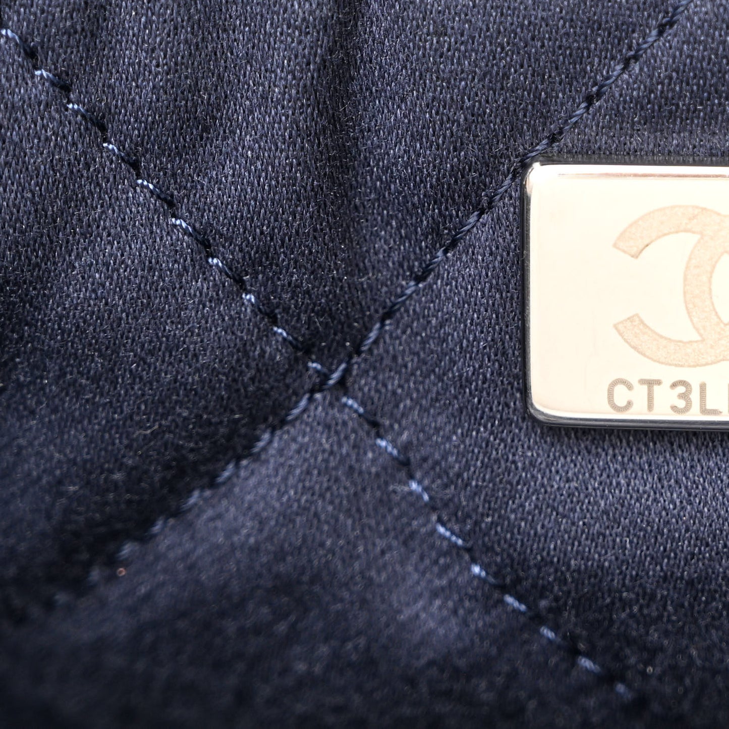 Metallic Calfskin Quilted Small Chanel 22 Navy Blue