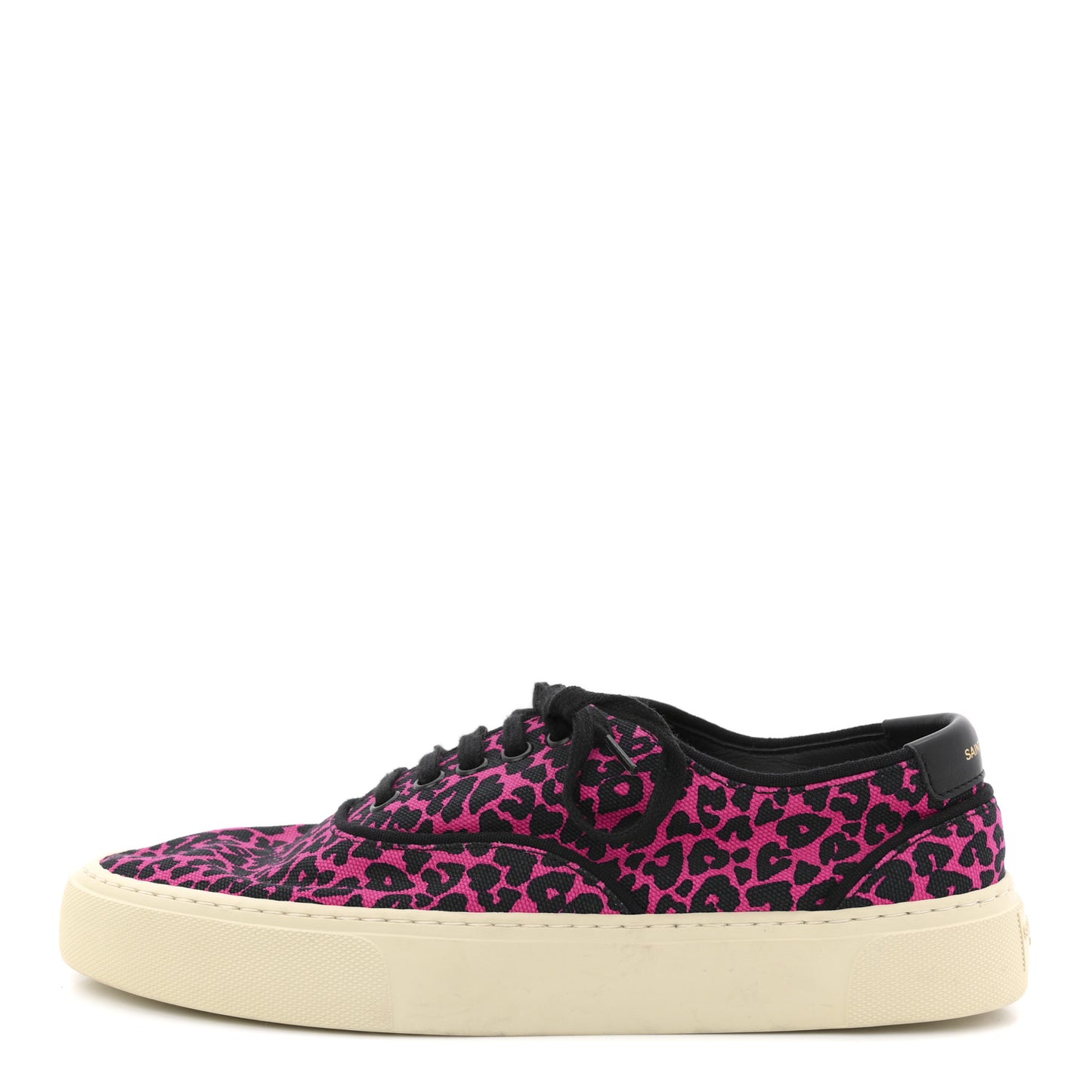Canvas Leopard Print Venice Low Top Sneakers 38 Fuxia Black