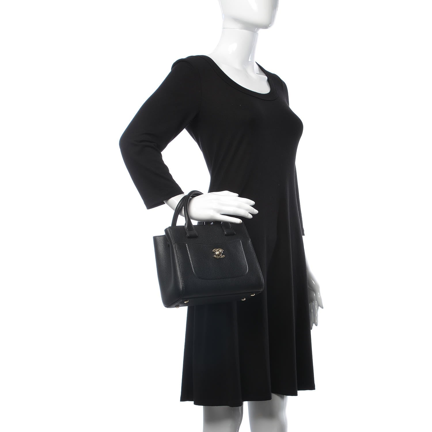 Chanel Grained Calfskin Mini Neo Executive Shopper Tote Black 3 of 8