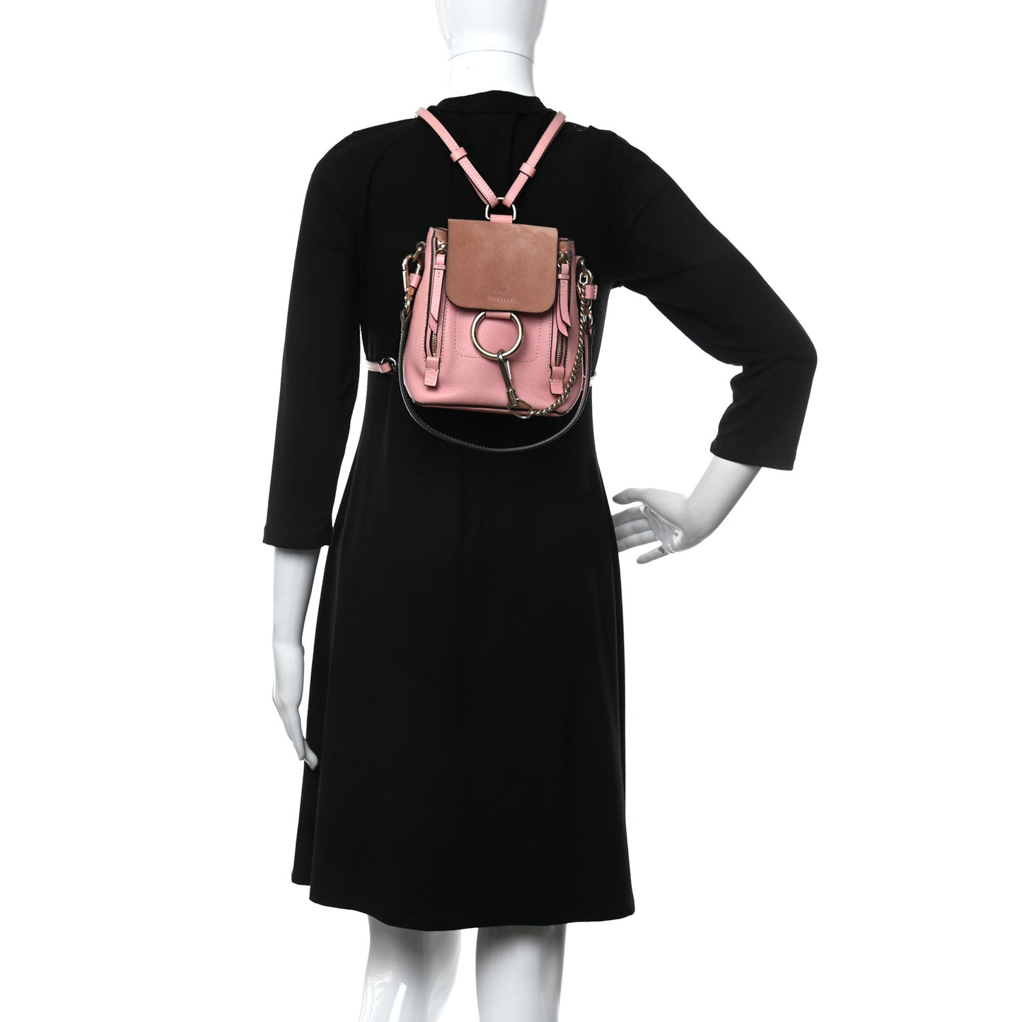 Suede Calfskin Mini Faye Backpack Ideal Blush