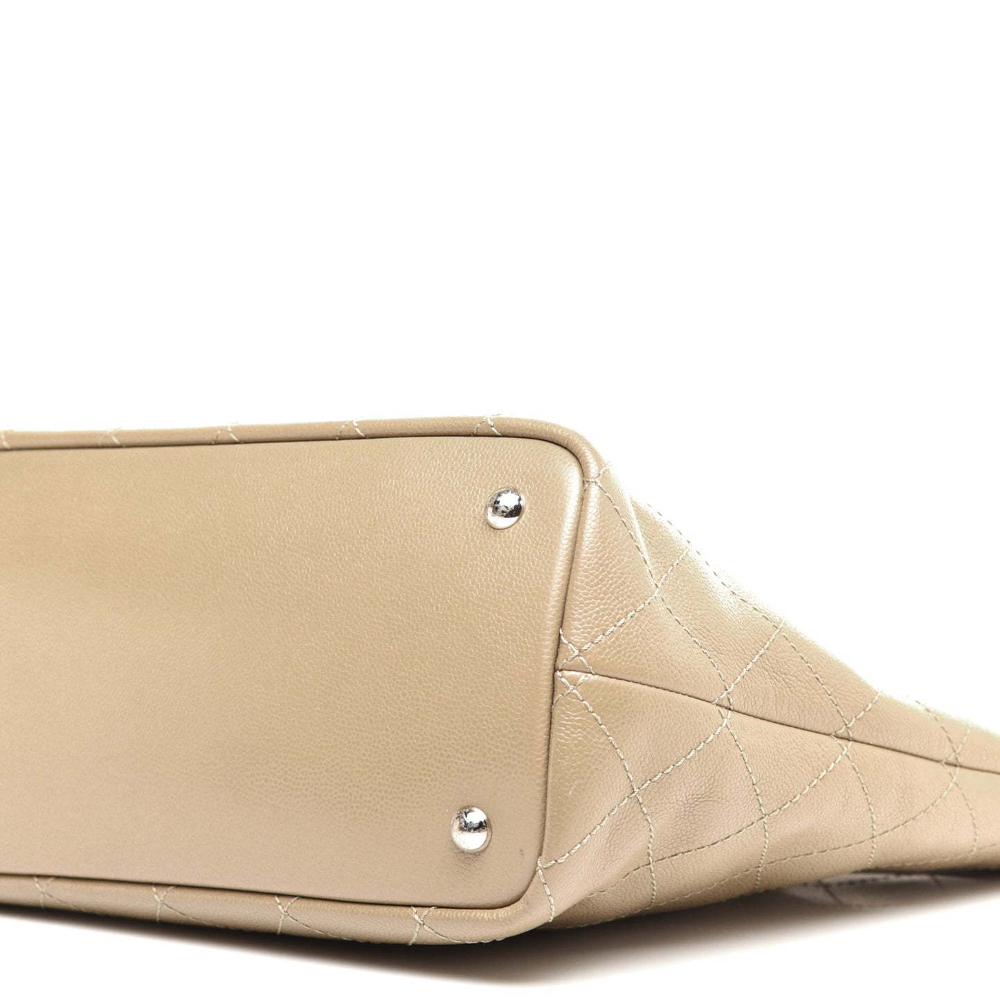 Grained Calfskin Large Fever Shopping Tote Beige