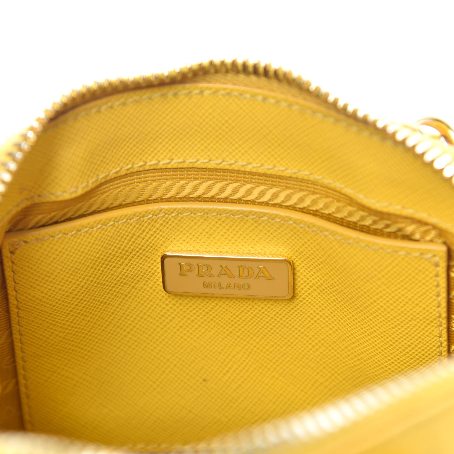 Prada Saffiano Lux Mini Promenade Tote Yellow 6 of 9