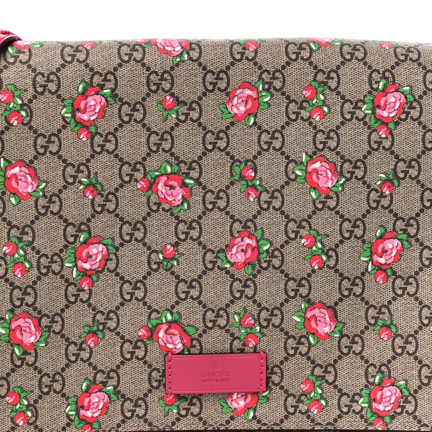 GG Supreme Monogram Rose Bud Diaper Bag Pink