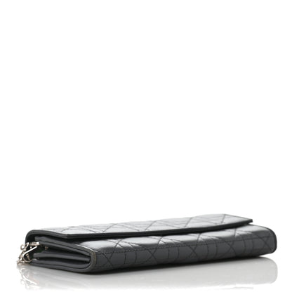 Christian Dior Lambskin Cannage Lady Dior Flap Wallet Grey 4 of 8