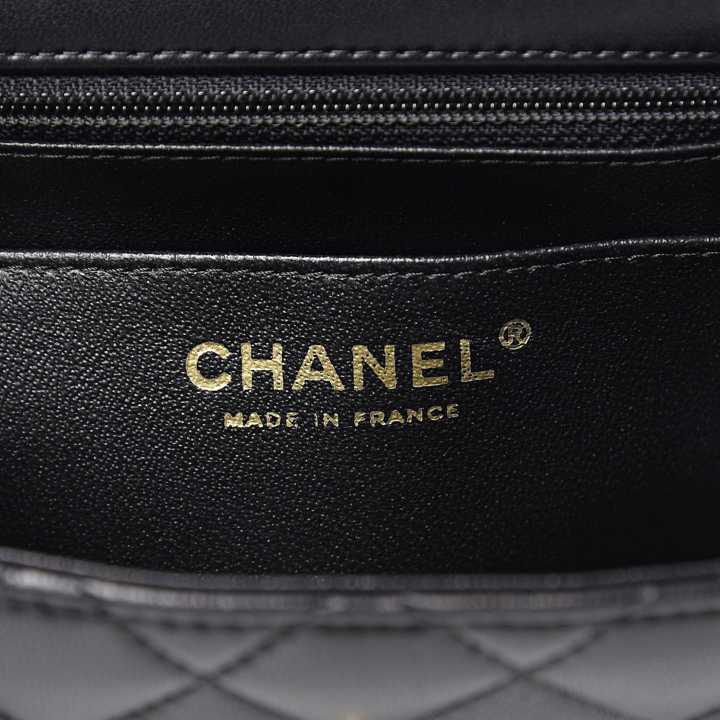 Lambskin Quilted Mini Square Flap Black