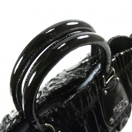 Vernice Gaufre Tote Black