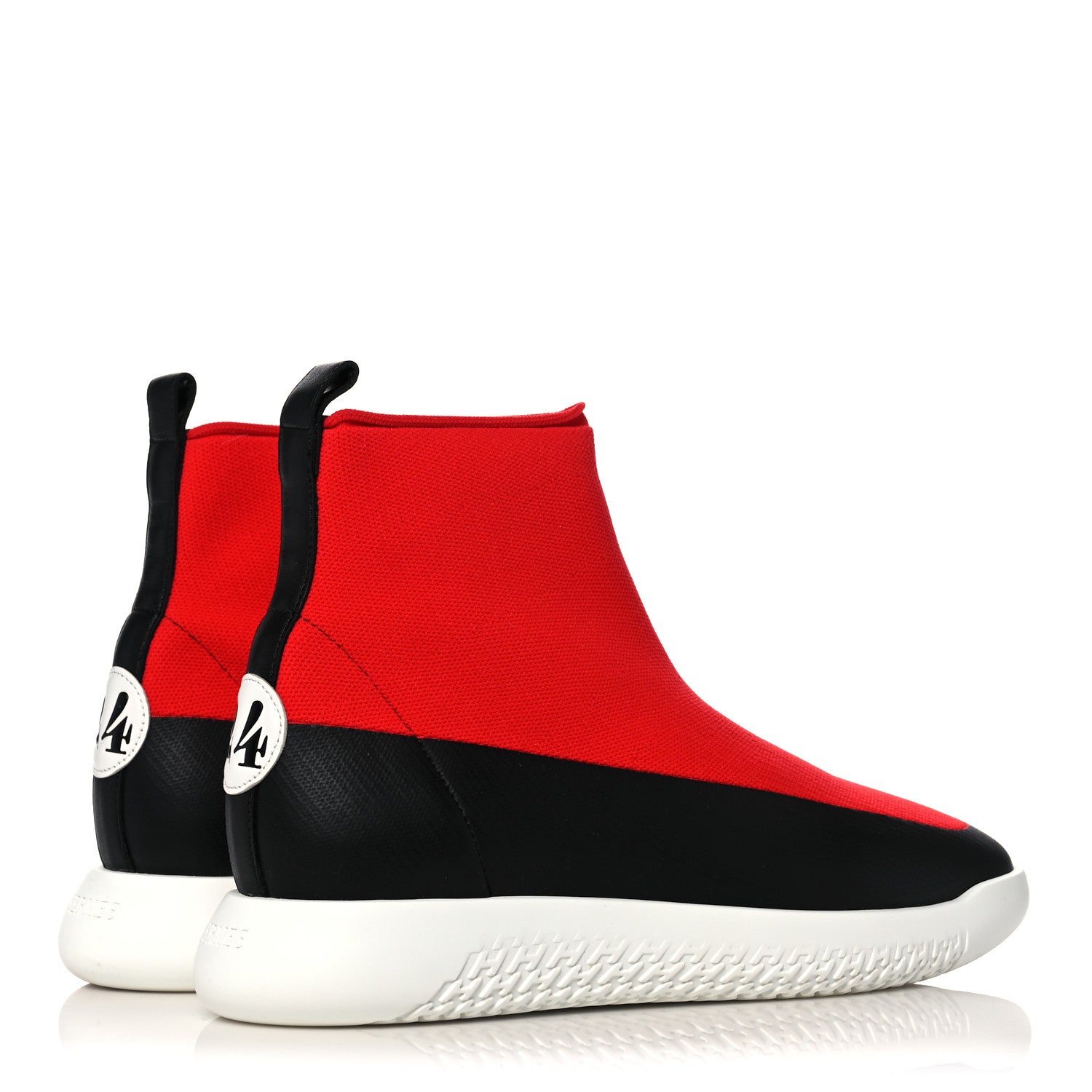 Hermes Mesh Calfskin 24 Sneakers 39 Red Black 4 of 10