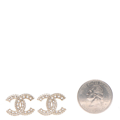 Chanel Crystal CC Earrings Gold 2 of 6