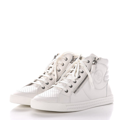 Chanel Calfskin High Top CC Sneakers 39 White 2 of 8
