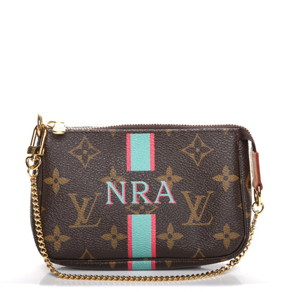 Louis Vuitton Monogram My LV Heritage Mini Pochette Accessories Turquoise Fuchsia 1 of 8