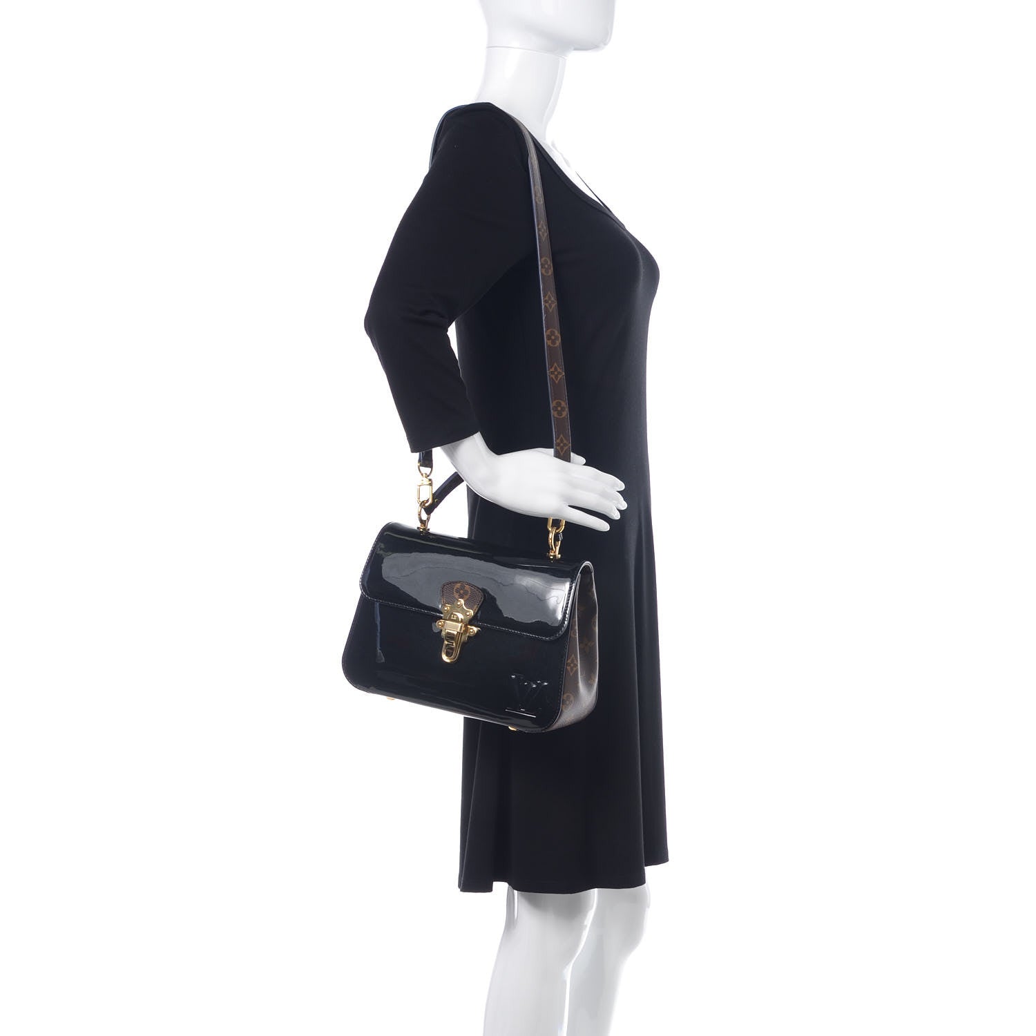 Louis Vuitton Patent Calfskin Monogram Cherrywood PM Black 2 of 7