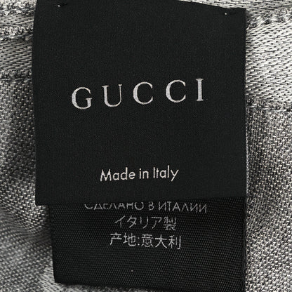 Gucci Wool Silk GG Monogram GGNat Scarf Lead Taupe Light Grey 3 of 3