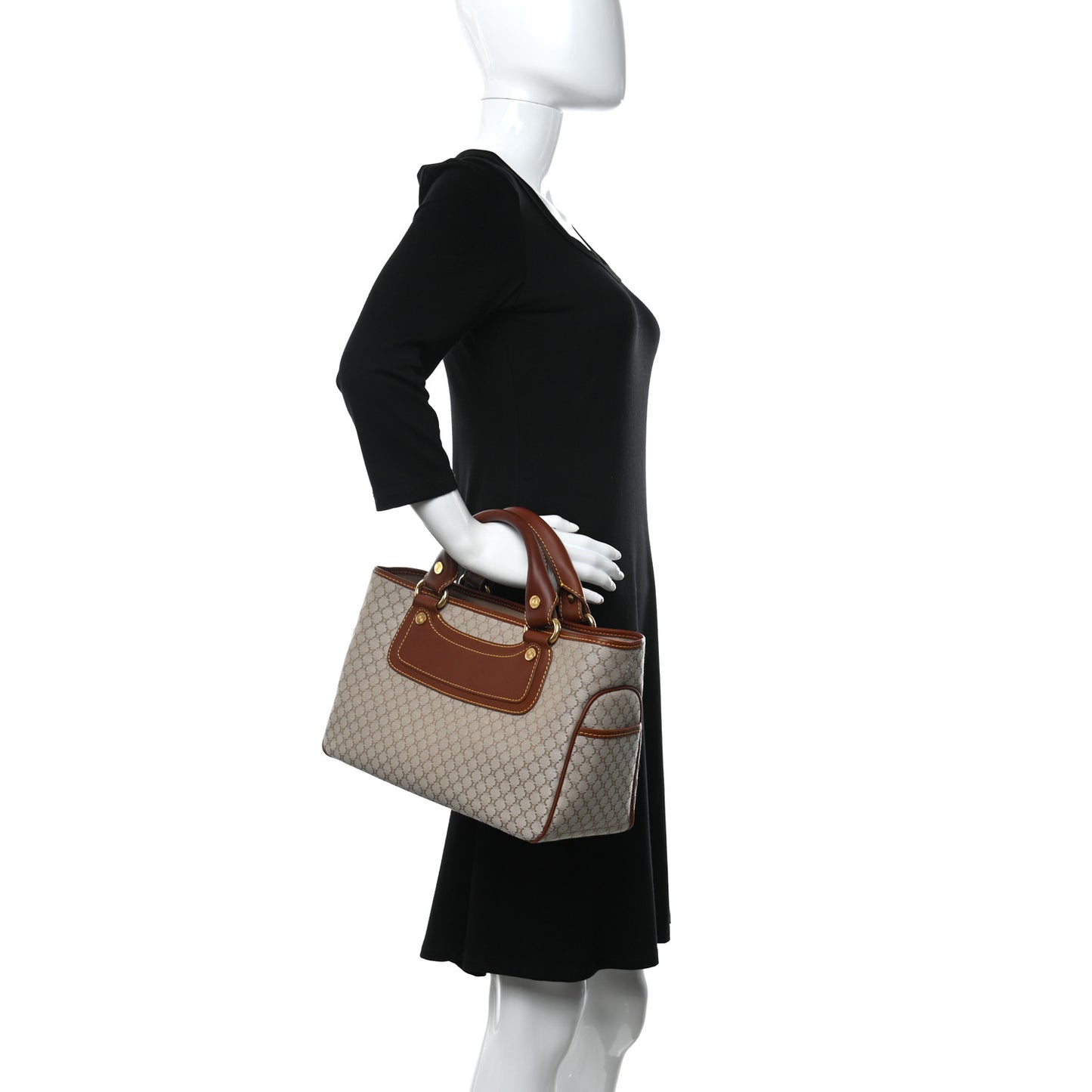 Canvas Calfskin Boogie Satchel Khaki