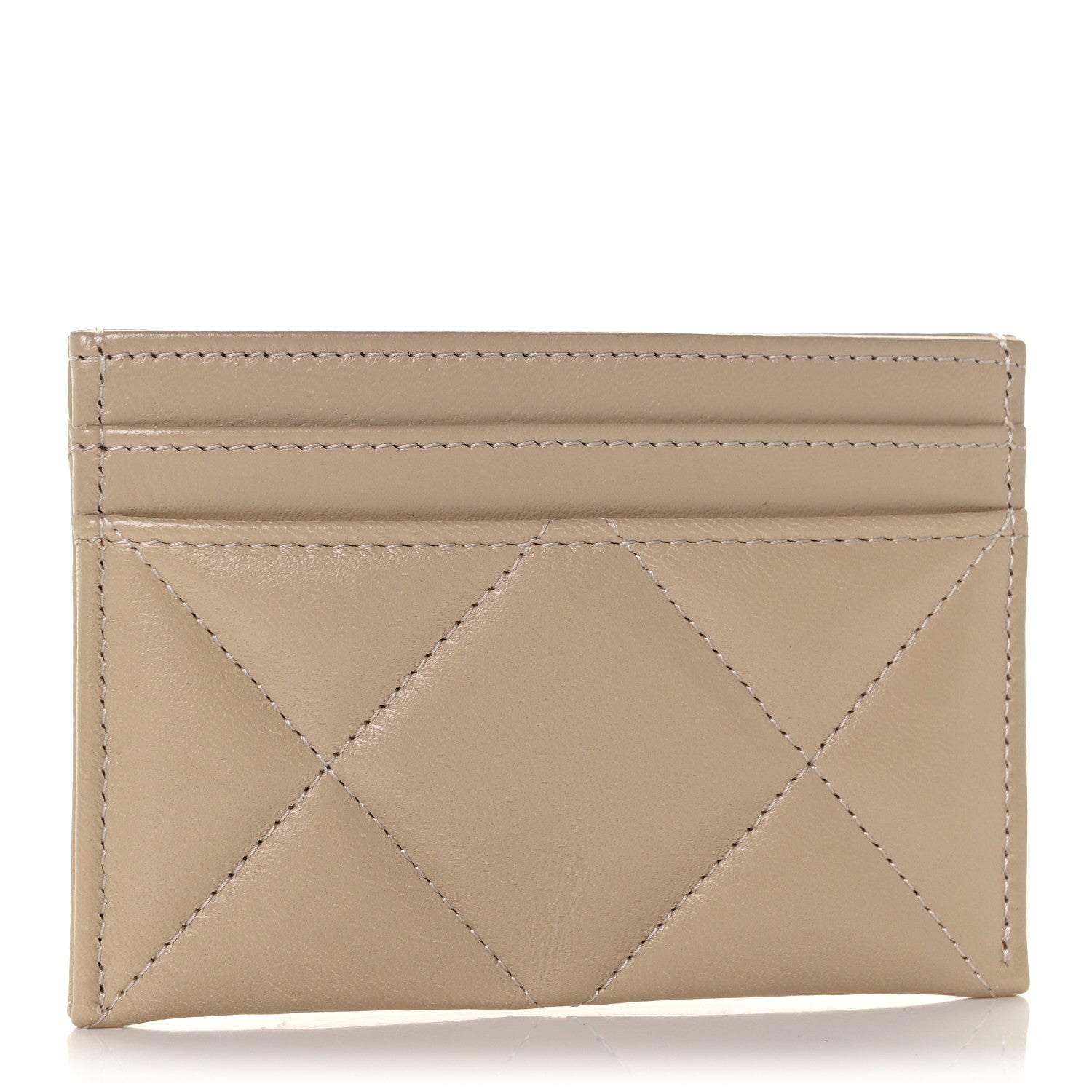 Chanel Goatskin Quilted 19 Card Holder Beige 3 of 8
