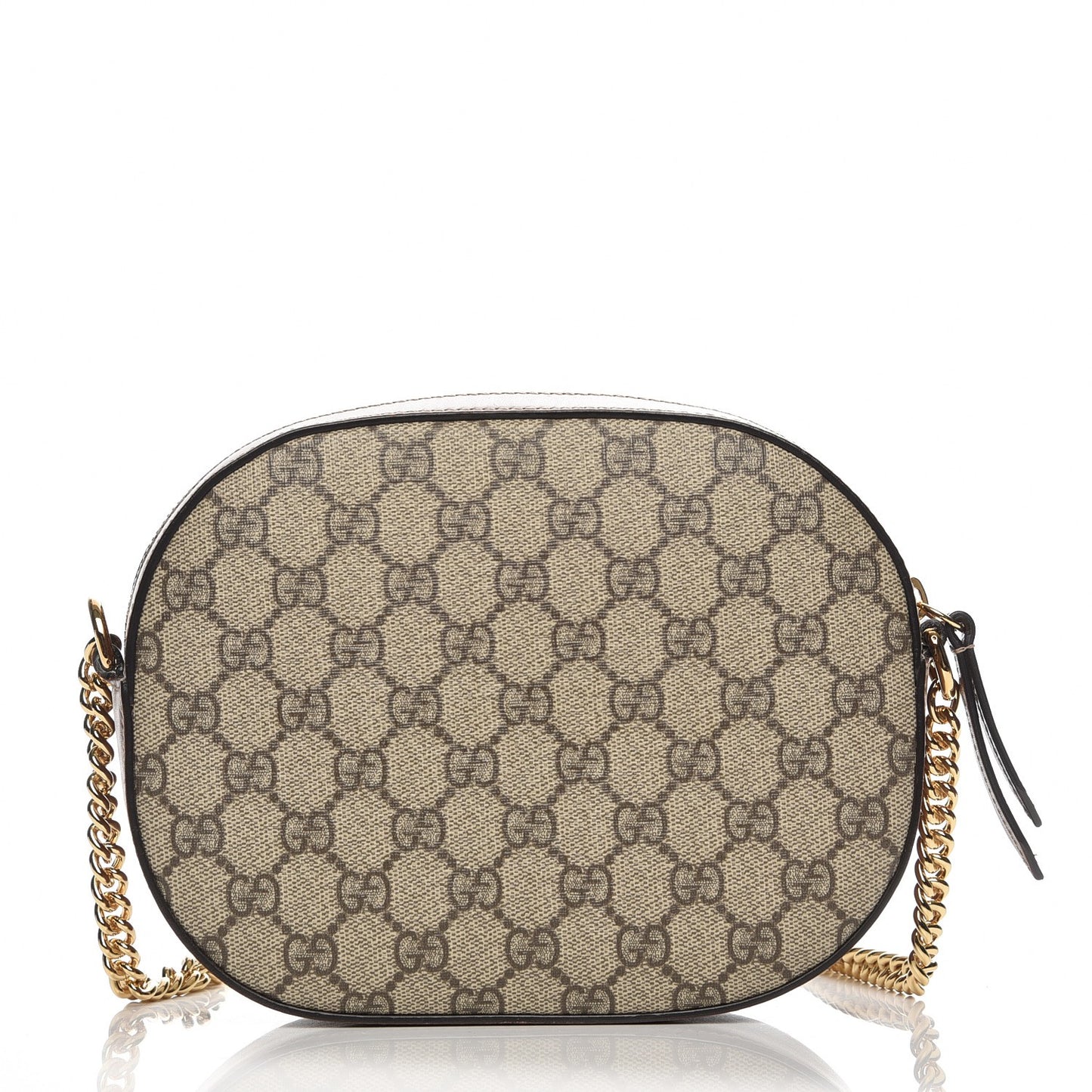 GG Supreme Monogram Cuoio Toscano Mini Chain Shoulder Bag Beige Ebony Cuir