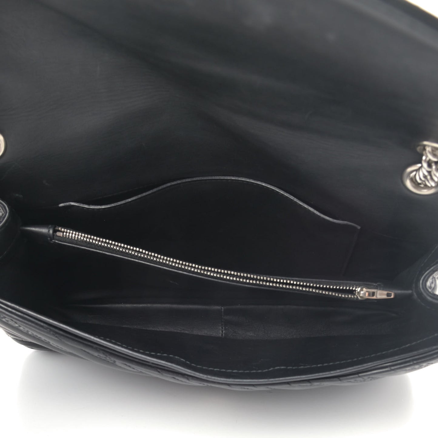 Calfskin Logo Matelasse Large BB Flap Chain Shoulder Bag Black