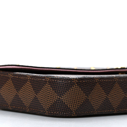 Louis Vuitton Damier Ebene Studded Pochette Felicie Chain Wallet 11 of 12