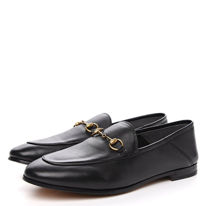 Gucci Lambskin Womens Brixton Horsebit Loafers 39.5 Black 3 of 9