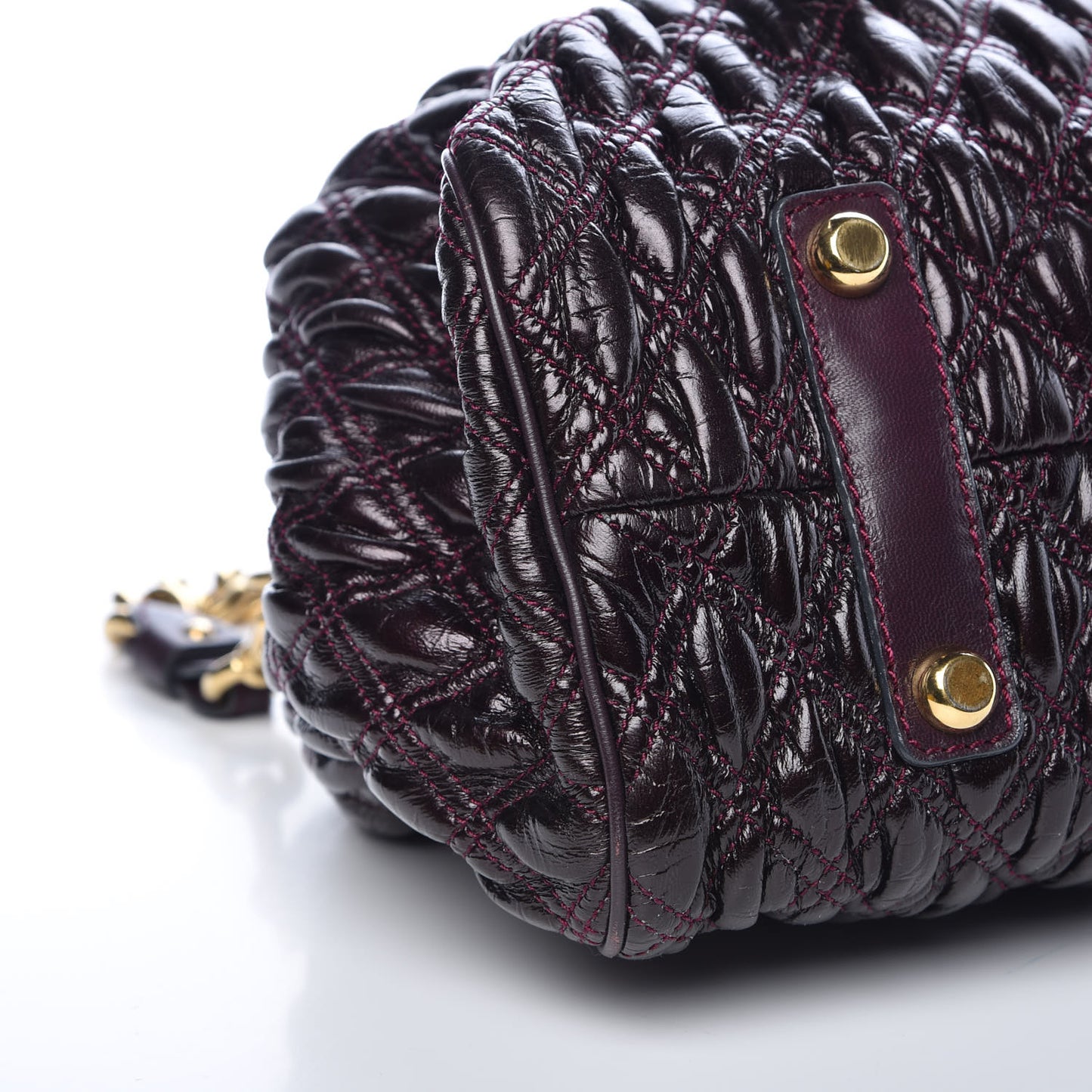 Calfskin Quilted Stam Plum